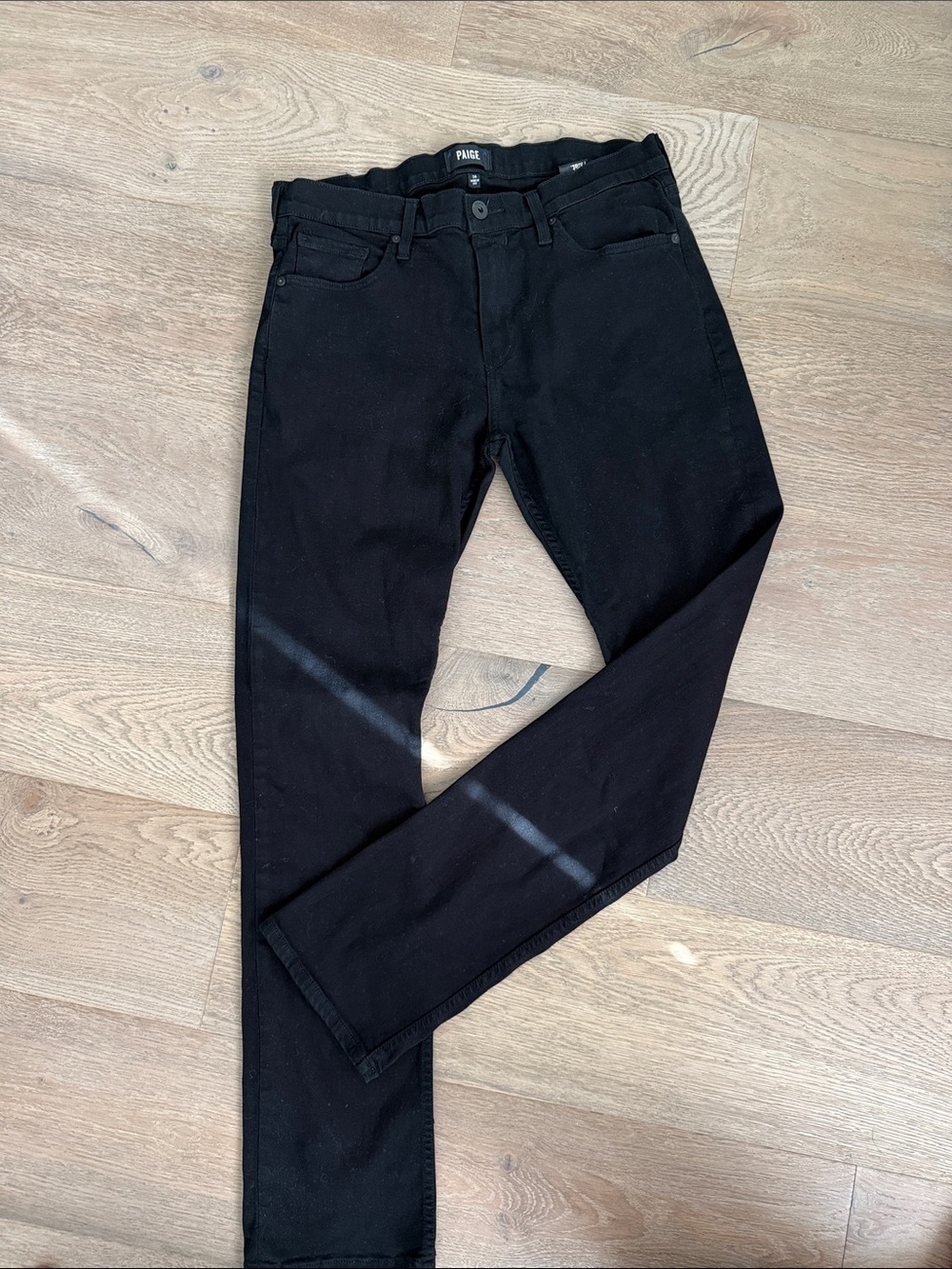 PAIGE Men’s Black Slim Straight Jeans